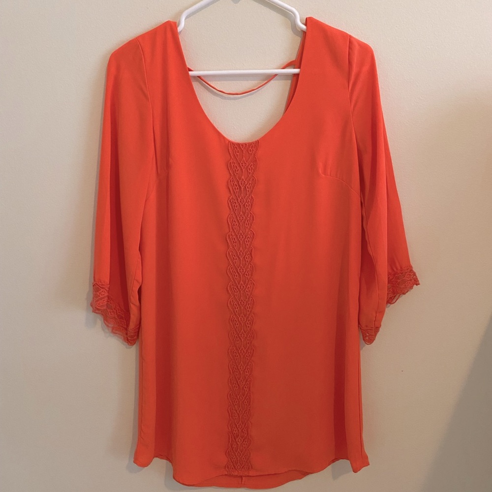 ASTR shift dress with lace detail